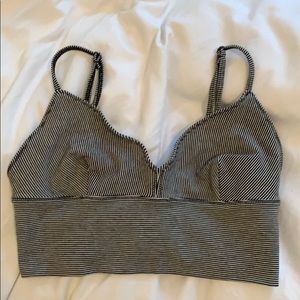 Madewell black and white striped bralette